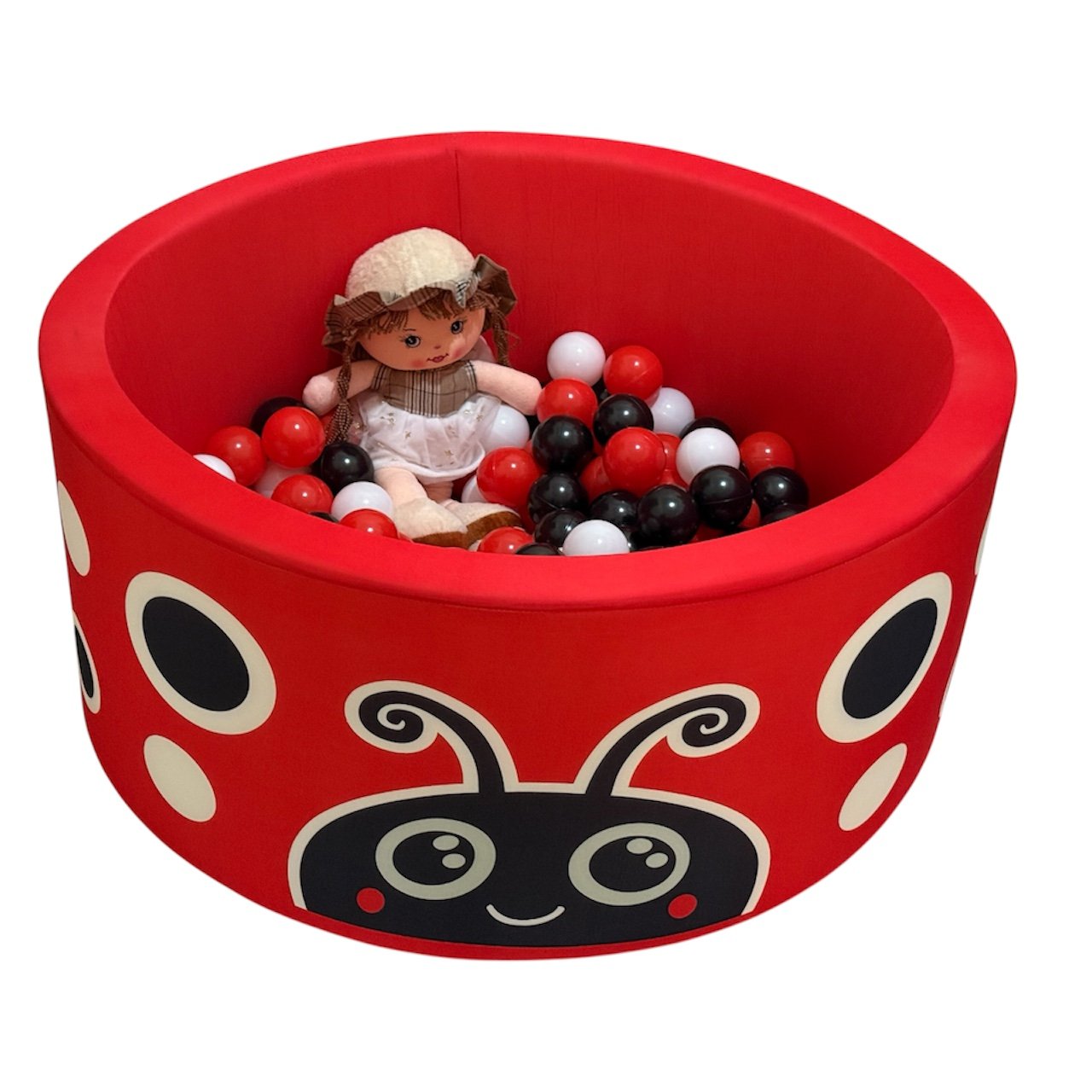 jaciks red ladybug round ball pit with 200 balls.